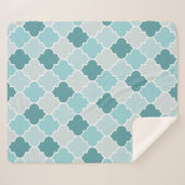 Couverture Sherpa Bleu Marocain Trellis, Lattes, Quatrefoil (Devant (Horizontal))