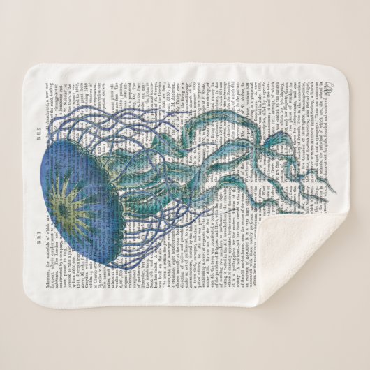 Couverture Sherpa Bleu méduse (Devant (Horizontal))