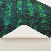 Couverture Sherpa Bleu noir vert rayé arrière - plan avec flou, gra (3/4)