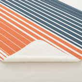 Couverture Sherpa Bleu orange de la marine (3/4)