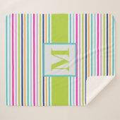 Couverture Sherpa Bleu, Orange, Rose, Vert, Turquoise (Devant (Horizontal))