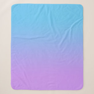 Couverture Sherpa Bleu pâle à Lavender Ombre Motif dégradé