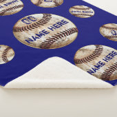 Couverture Sherpa Bleu personnalisé de base-ball Blanket, Sherpa (3/4)