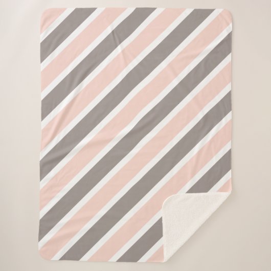 Couverture Sherpa Bleu rose blanc Gris (Devant)