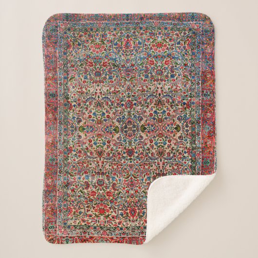 Couverture Sherpa Bleu rouge de Perse du Sud (Devant)