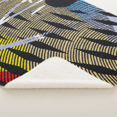 Couverture Sherpa Bleu rouge et blanc abstrait (3/4)