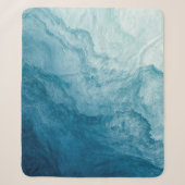 Couverture Sherpa Bleu Tranquille Océan Vagues Nature Art Abstrait (Devant)