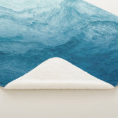 Couverture Sherpa Bleu Tranquille Océan Vagues Nature Art Abstrait (3/4)