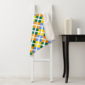 Couverture Sherpa Bleu Vert Jaune Orange (En situation)