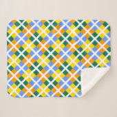 Couverture Sherpa Bleu Vert Jaune Orange (Devant (Horizontal))