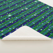 Couverture Sherpa Bleu vert rayures avec étoiles et Raindrops (3/4)