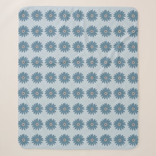 Couverture Sherpa Bleue Daisy (Devant)