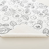 Couverture Sherpa Bleuets en noir et blanc (3/4)