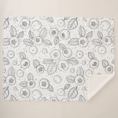 Couverture Sherpa Bleuets en noir et blanc (Devant (Horizontal))