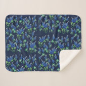 Couverture Sherpa Bleus du Texas Floral Blue (Devant (Horizontal))
