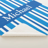 COUVERTURE SHERPA BLEUS STRIPES SHERPA BLANKET (3/4)