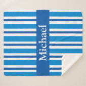 COUVERTURE SHERPA BLEUS STRIPES SHERPA BLANKET (Devant (Horizontal))