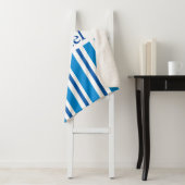COUVERTURE SHERPA BLEUS STRIPES SHERPA BLANKET (En situation)