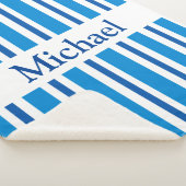 COUVERTURE SHERPA BLEUS STRIPES SHERPA BLANKET (3/4)