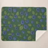 Couverture Sherpa Bleus sur vert foncé (Devant (Horizontal))