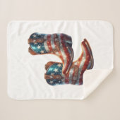 Couverture Sherpa Bling American Flag Boot (Devant (Horizontal))