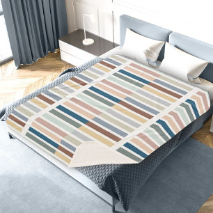 Couverture Sherpa Bloc de couleur moderne Terre de bande Abstraite
