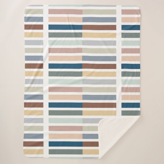 Couverture Sherpa Bloc de couleur moderne Terre rayée Abstraite (Devant)