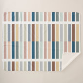 Couverture Sherpa Bloc de couleur moderne Terre rayée Abstraite (Devant (Horizontal))