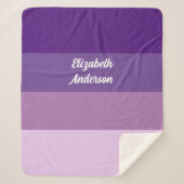 Couverture Sherpa Blocage couleur violet bande horizontale (Devant)