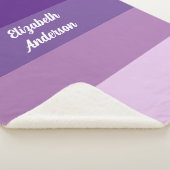 Couverture Sherpa Blocage couleur violet bande horizontale (3/4)