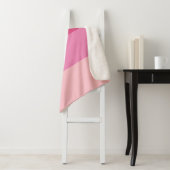 Couverture Sherpa Blocage de couleur rose, bande horizontale (En situation)