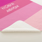 Couverture Sherpa Blocage de couleur rose, bande horizontale (3/4)