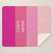 Couverture Sherpa Blocage de couleur rose, bande horizontale (Devant (Horizontal))
