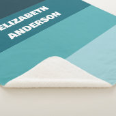 Couverture Sherpa Blocage de couleur Turquoise Bande horizontale (3/4)