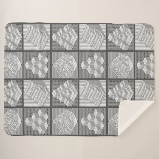 Couverture Sherpa Blocks Maze Puzzle Sherpa Blanket (Devant (Horizontal))