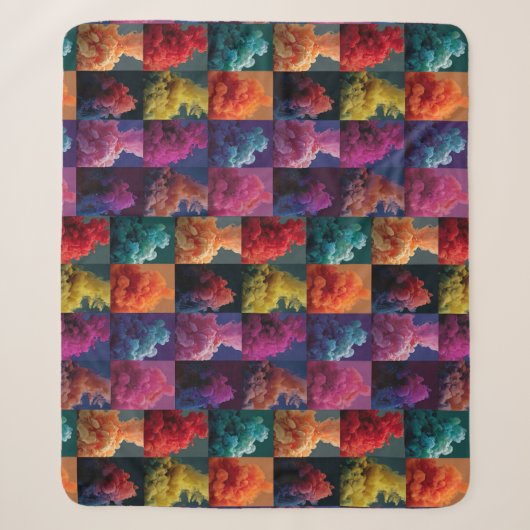 Couverture Sherpa blocs de couleur gras (Devant)