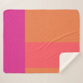 Couverture Sherpa Blocs De Couleur Rose Et Orange Chaud (Devant (Horizontal))