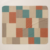 Couverture Sherpa Blocs Géométriques Modernes Sarcelle & Beige (Devant (Horizontal))