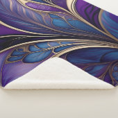 Couverture Sherpa Bloom Majestic - Violet profond et Abstrait bleu (3/4)