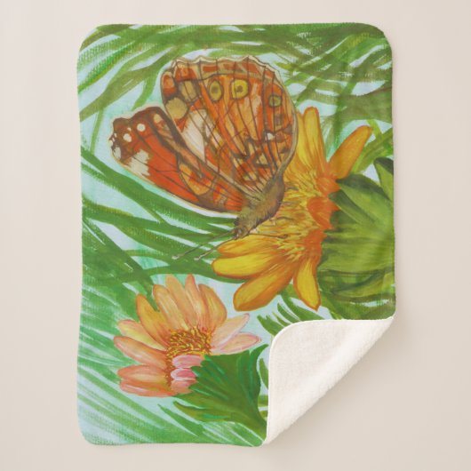 Couverture Sherpa Blooming flower garden (Devant)