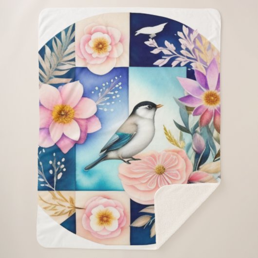 Couverture Sherpa Blossom & Bird  (Devant)