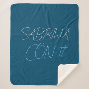 Couverture Sherpa Blue Ajouter Nom Moderne Minimaliste Plain
