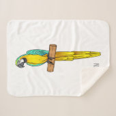 Couverture Sherpa Blue-and-yellow macaw bird cartoon illustration (Devant (Horizontal))