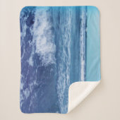 Couverture Sherpa Blue Atlantic Ocean Photo Cresting Waves Sky (Devant)