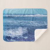 Couverture Sherpa Blue Atlantic Ocean Photo Cresting Waves Sky (Devant (Horizontal))
