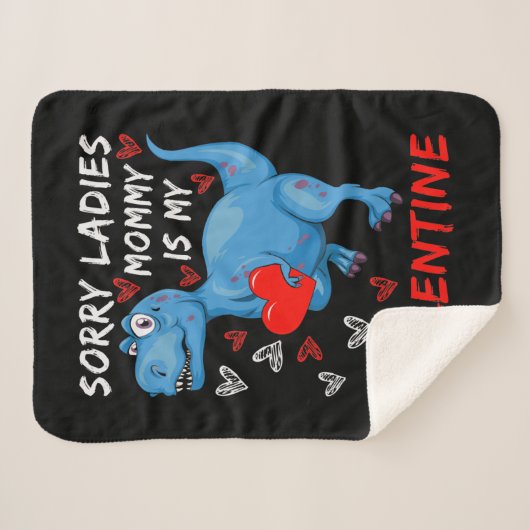 Couverture Sherpa Blue Dinosaur Désolé Mesdames maman est ma Saint V (Devant (Horizontal))