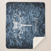 Couverture Sherpa Blue Eiffel Tower Grunge Sherpa Blanket (Devant)