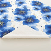 Couverture Sherpa Blue Floral Pattern with Gold Accents (3/4)