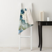 Couverture Sherpa Blue Floral Sherpa Fleece Blanche de luxe (En situation)