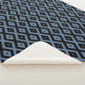Couverture Sherpa Blue grey and black diamond pattern (3/4)